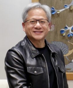 Jensen Huang in leather jacket.
