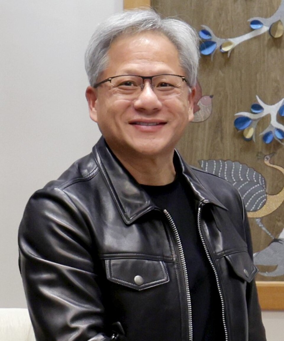 Jensen Huang in leather jacket.