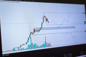Stock market chart with price fluctuations