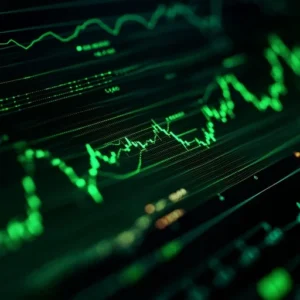Green financial market data visualization