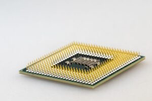 Close-up of a computer processor used for Edge AI