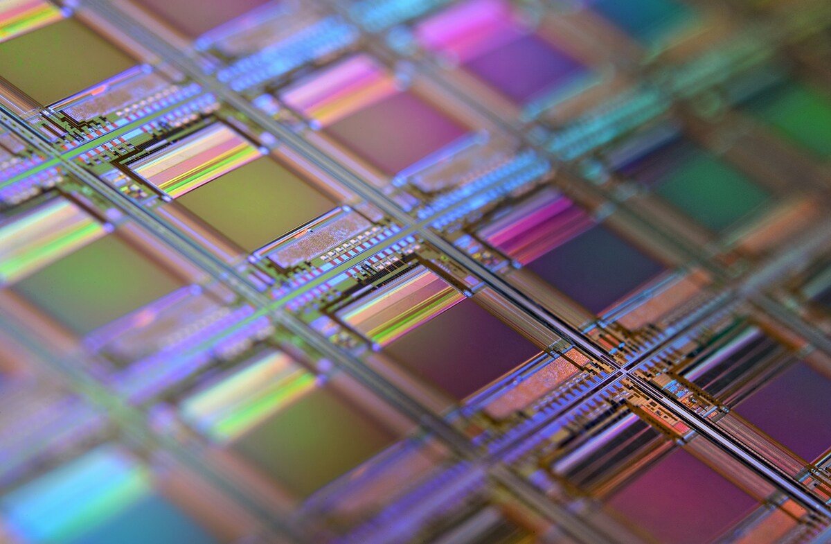 Silicon wafer used to make semiconductor chips