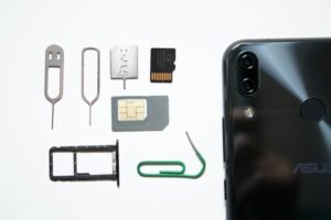 Smartphone with a SIM card attached, representing a SIM swap attack